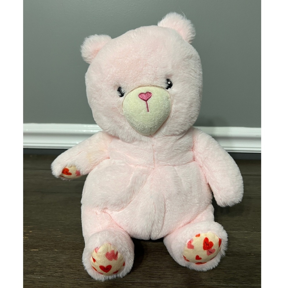 GiggleScape Pink Teddy Bear‎ Plush Heart Paws Soft Cuddle Toy Kids Gift